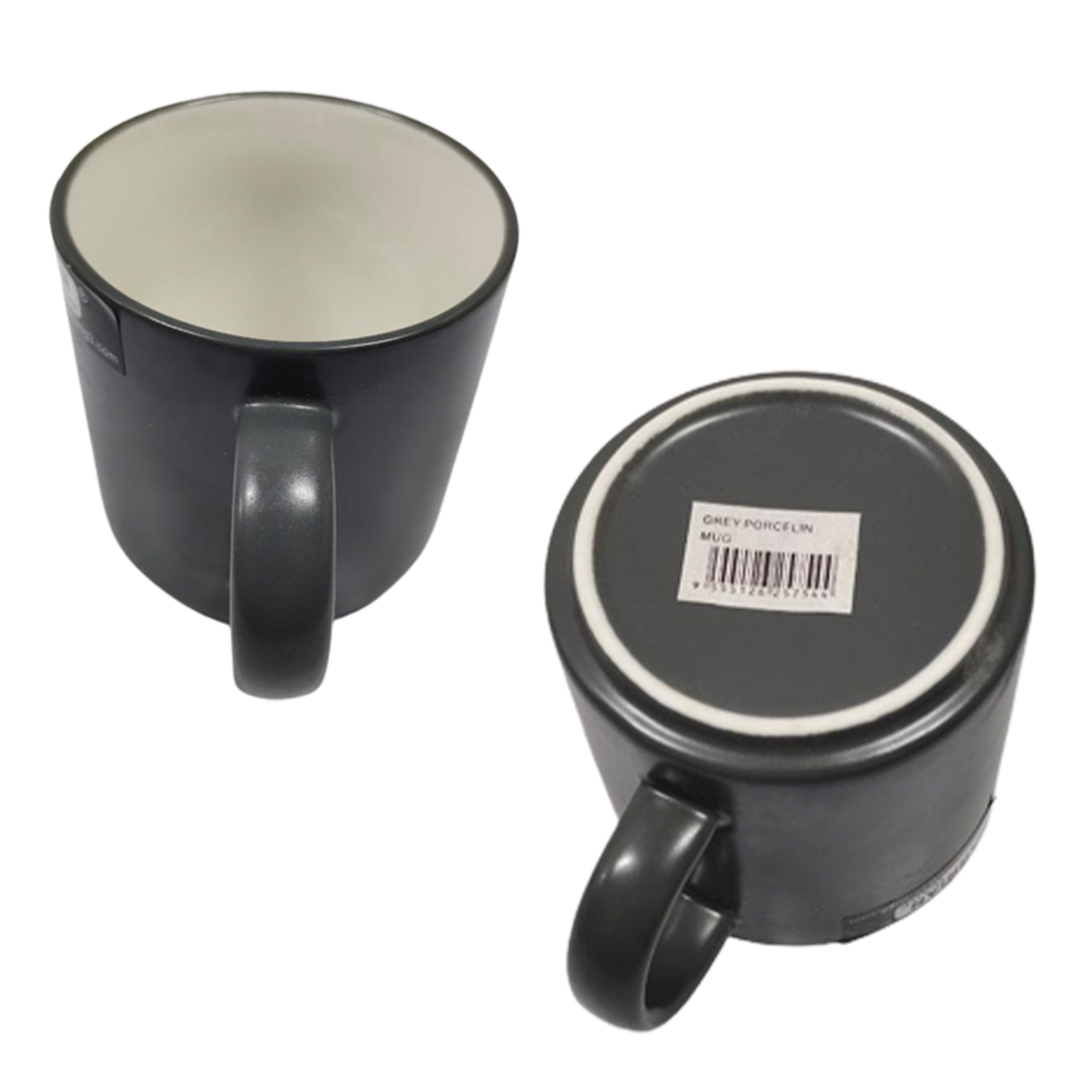 MUG PORCELAIN 12OZ (GREY) G730